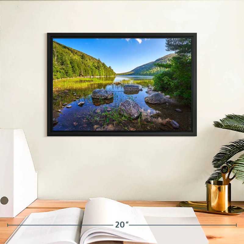 Eagle Lake, 13" X 9", Floating Frame Black