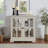Storage Cabinet with LED light, Adjustable Shelves and 2 glass doors-1038662293-1039045324