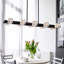 Lustre - rectangulaire pour salle à manger, 10 lumières de style maison de campagne noire avec luminaire suspendu de conception linéaire, luminaire suspendu en cristal de style moderne