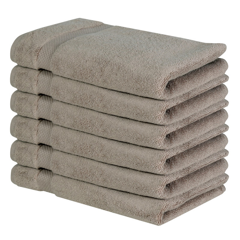 Splash 100% Cotton Zero Twist Hand Towel Set, 550 GSM Soft Absorbent Hand Towels for Bathroom, Spa & Daily Use, OEKO-TEX Certified, 6 Pack, Beige