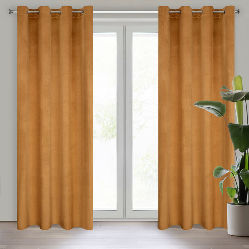 Melanie Blackout Curtain Single Panel, Orange