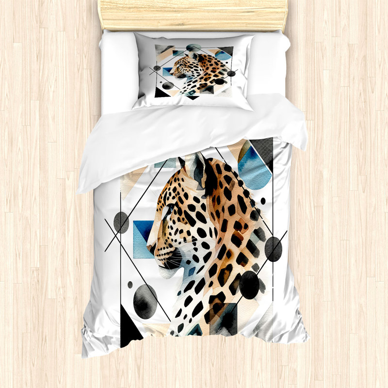 Leopard Duvet Cover, Twin Duvet Cover + 1 Standard Shams