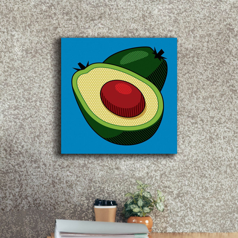 «Avocado On Blue On Canvas» par Ron Magnes, H 18 po x l 18 po x P 0,75 po