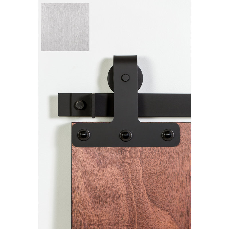 Ensemble de quincaillerie de porte de grange simple standard T-Top Premium, 60 po, Acier inoxydable brossé