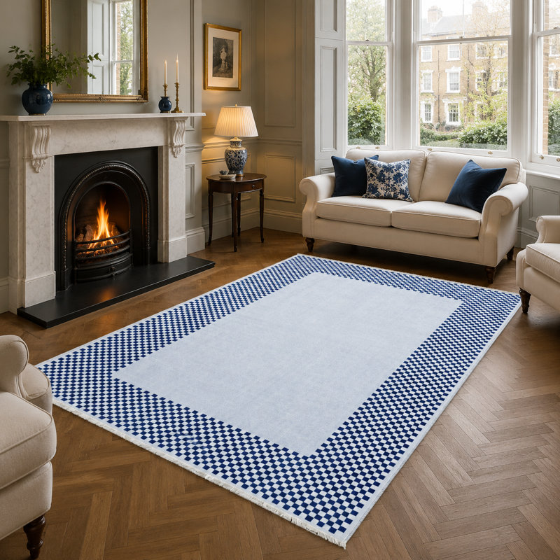 Geometric Cotton and Chenille Flatweave Area Rug, 60 x 100 cm