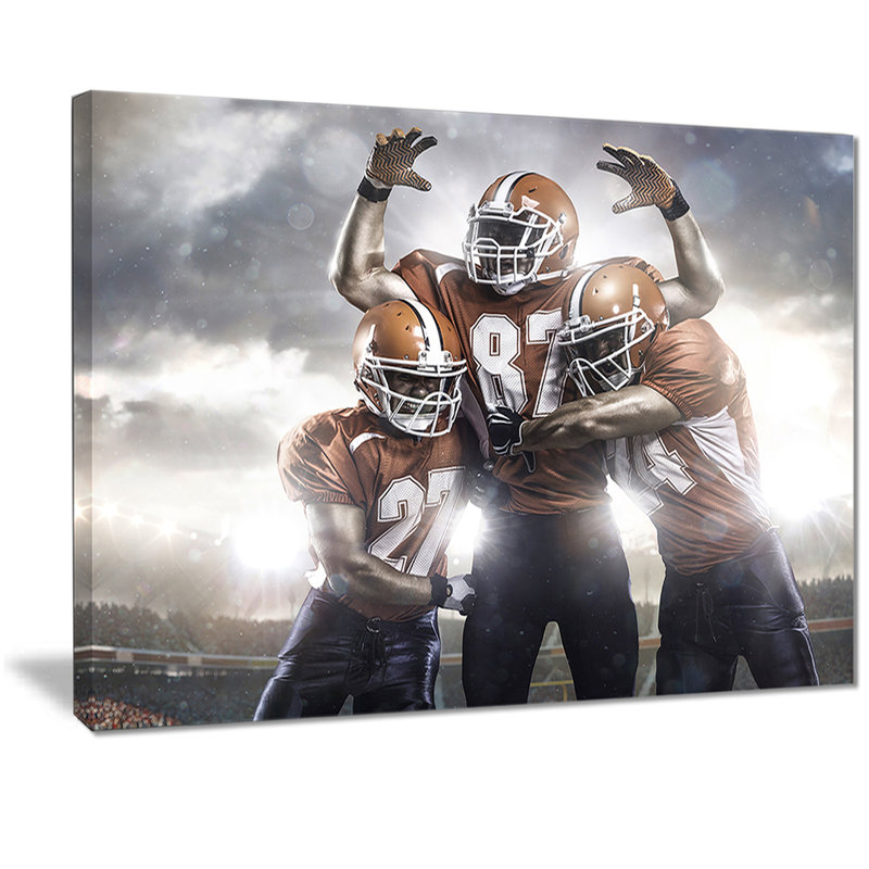 «American Footballer in Action», impression sur toile, H 20 po x l 20 po x P 1 po