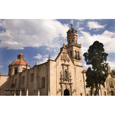Guadalupita Church Morelia Mexico Outside Blue Skies 1 Piece Wrapped Canvas Wall Art