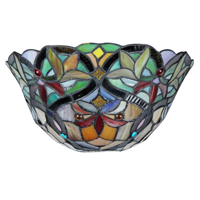 Fern Tiffany-style 1 Light Jene Wall Sconce 12"W