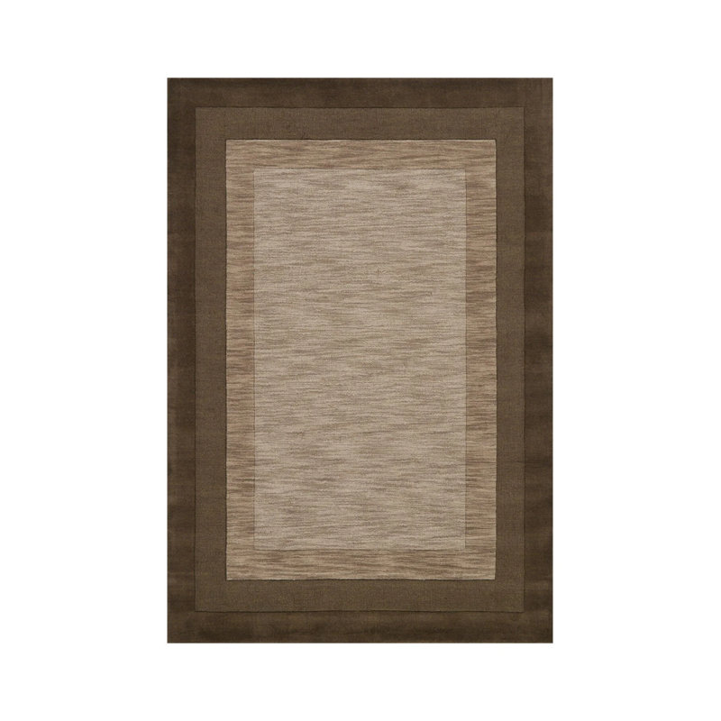 Tapis en polypropylène à motif géométrique de couleur brune, Rectangle 4 pi 11 po x 9 pi 10 po