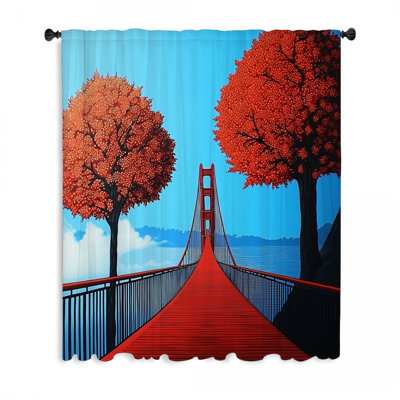 Bridge Window Curtains, Architecture Blockout & Sheer Curtains - 1 Panel