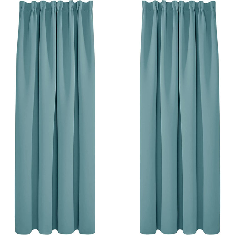 Kokichi Blackout Curtain Pair, 132cm Width x 214cm Drop, Blue