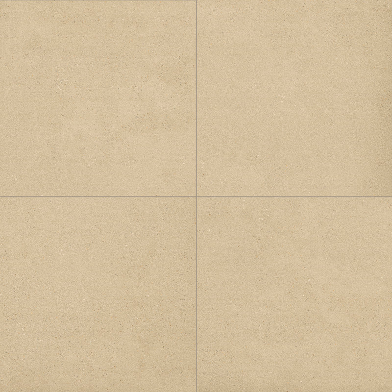 Brevona Bisque 24 in. x 24 in. Matte Porcelain Concrete Look Floor and Wall Tile, Bisque