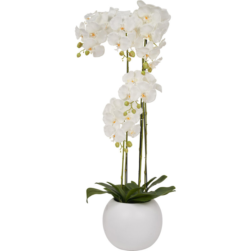 115 cm H Faux Plant in Cement Pot