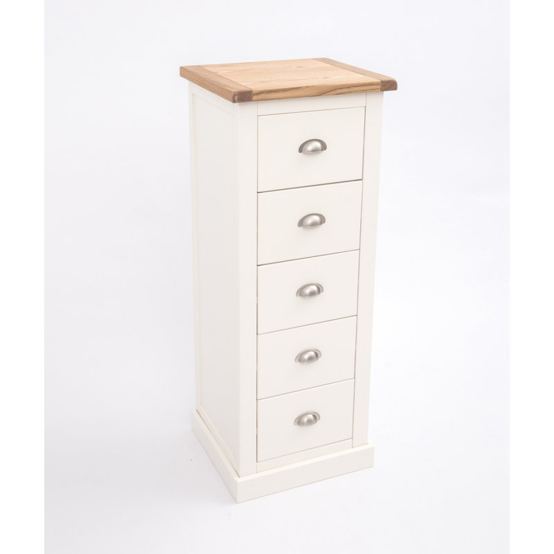 Ilda 45cm W 5 - Drawer Chest of Drawers, Off White