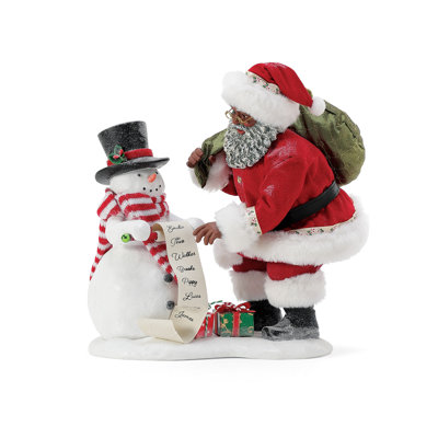 Christmas Traditions  Nice List African American Santa 10.5in