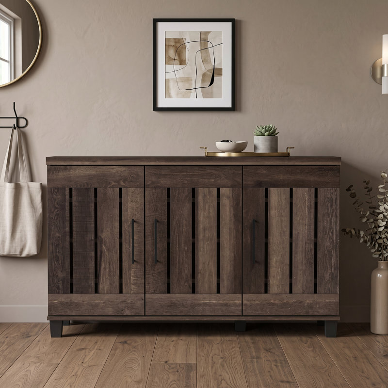 Banos 16 Pair Shoe Storage Cabinet, Dark Dusty Oak
