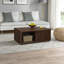 Table basse avec porte coulissante en chêne naturel moderne 39,4 po Abdullah