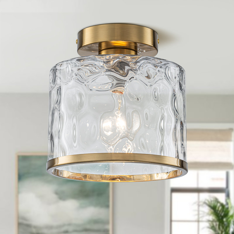 Plafonnier semi-encastré 1 lumière Alixandra, Laiton