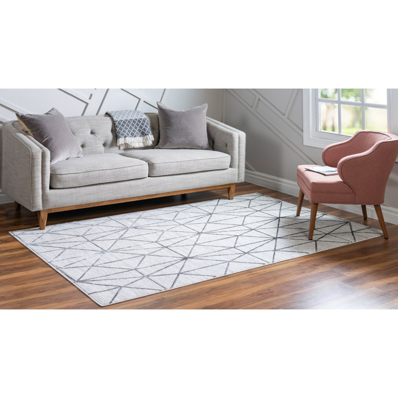 Nuangola Geometric Indoor Rug, Rectangle 5'1" x 8'