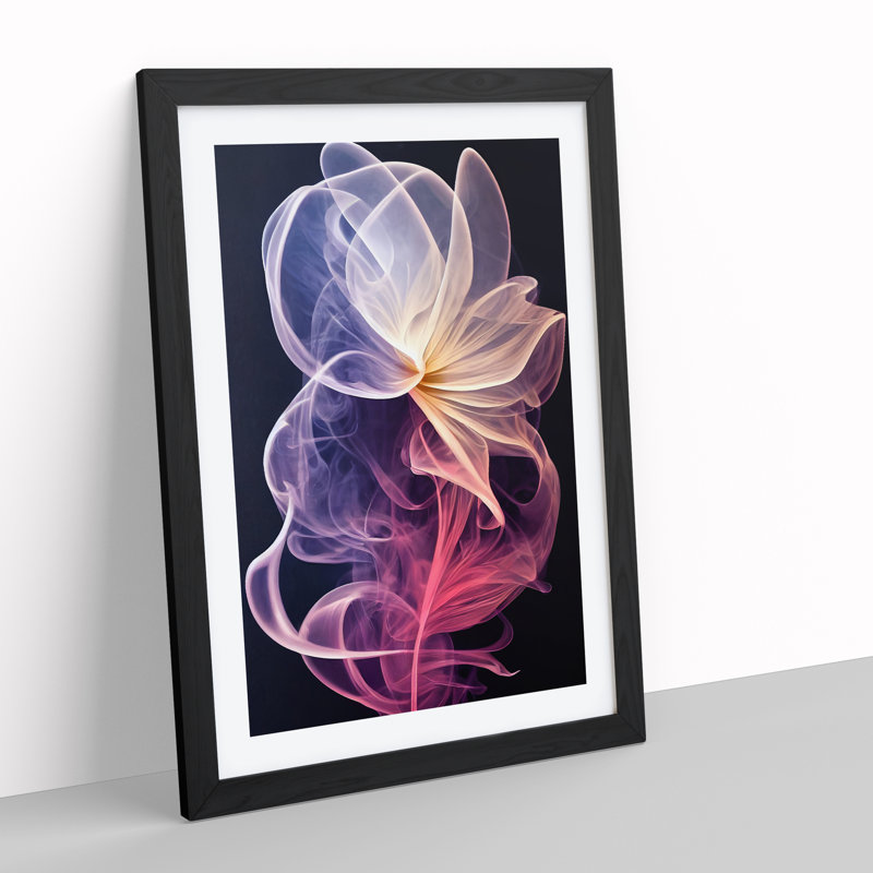 Flower Abstract No.2 - Wall Art, Black Framed, 64cm H x 46cm W x 2cm D
