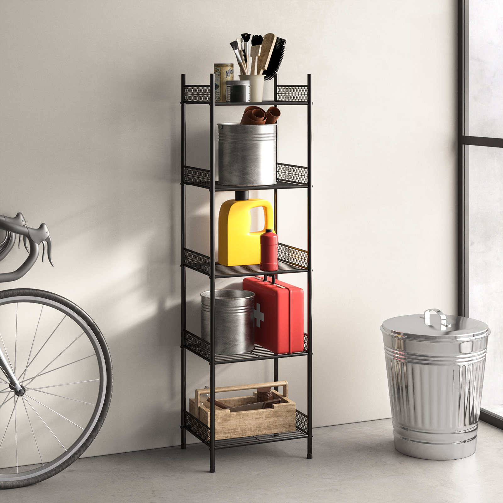 Mount-It! Height Adjustable 5 Tier Wire Shelving with Wheels | Rolling  Garage Shelves, Closet Metal Racks with Shelves and Shelving or Utility  Shelf