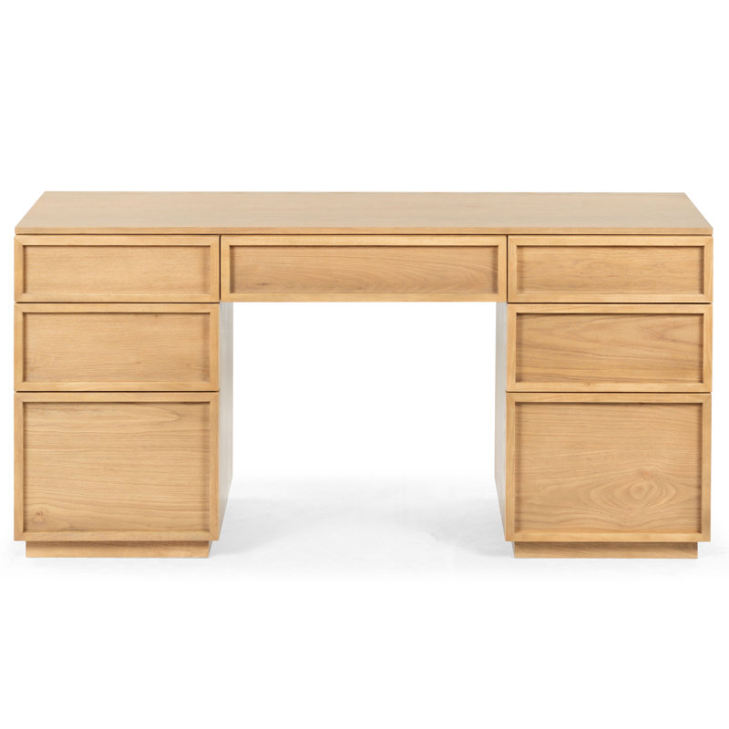 Zeus Manufactured Wood Writing Desk, Natural