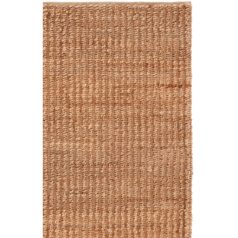 Natural Fiber 371 Handwoven Jute/Recycled Cotton Striped Indoor Use Only Rug in Natural, Rectangle 8' x 10'