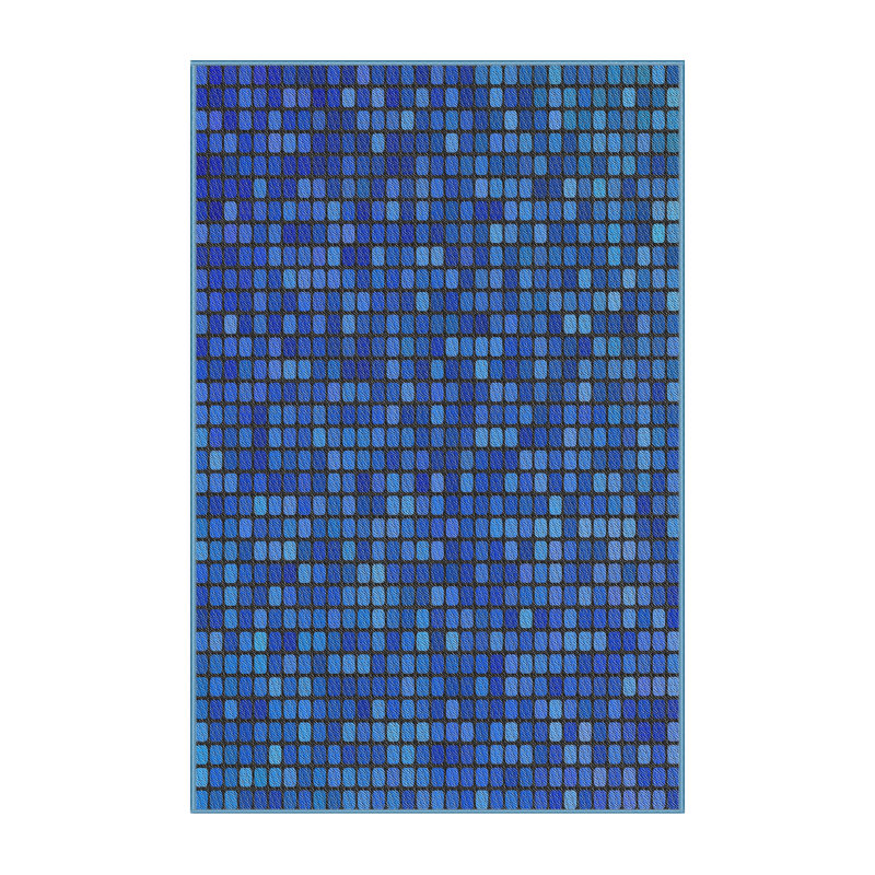 Tapis de zone bleue à motifs, Rectangle 4 pi x 6 pi