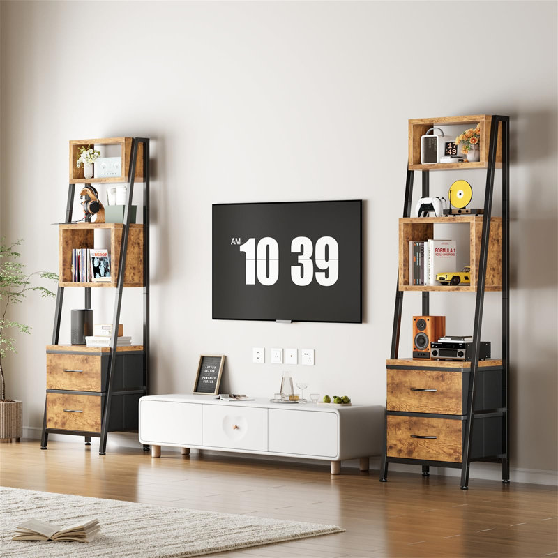 157cm H x 39cm W Metal Bookcase, Brown