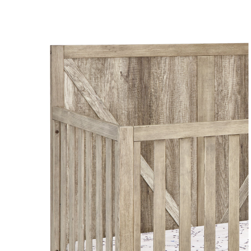 Barnside 4In1 Convertible Crib Washed Gray, Châtaigne