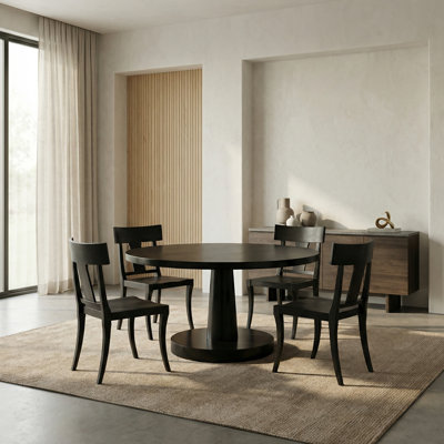 Stella Round Mahogany Wood Dining Table