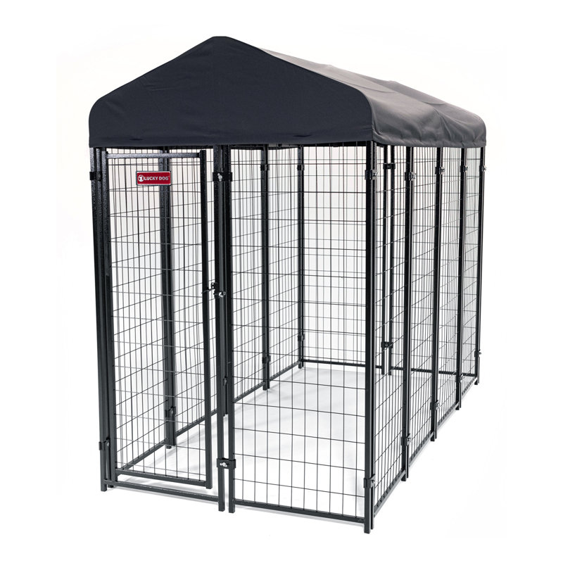 Lucky Dog Stay Series Kennels, Steel Grey, 72" H x 48" W x 96" D
