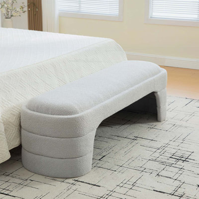 Modern Armless Upholstered Bedroom Bench,for Entryway and Living Room