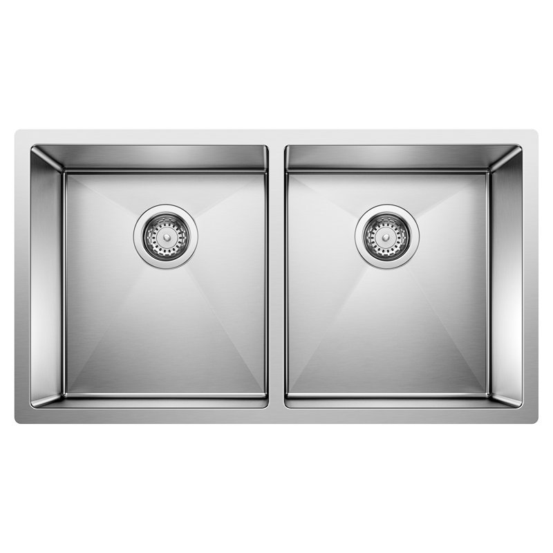 Radius 32" L x 18" W Double Basin Undermount Kitchen Sink