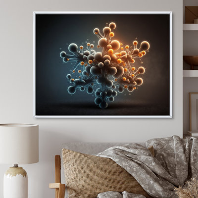 Atome abstrait 3D sur toile
