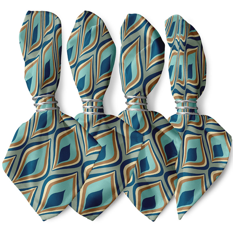 Ensemble de serviettes 4 pièces Shivani, L 18 po x L 18 po, Vert / Sarcelle