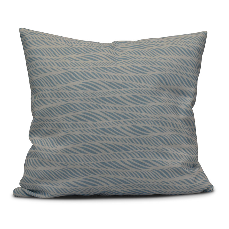 Housse de coussin carrée extérieure roulante/insert, H 16 po x l 16 po, Bleu pâle