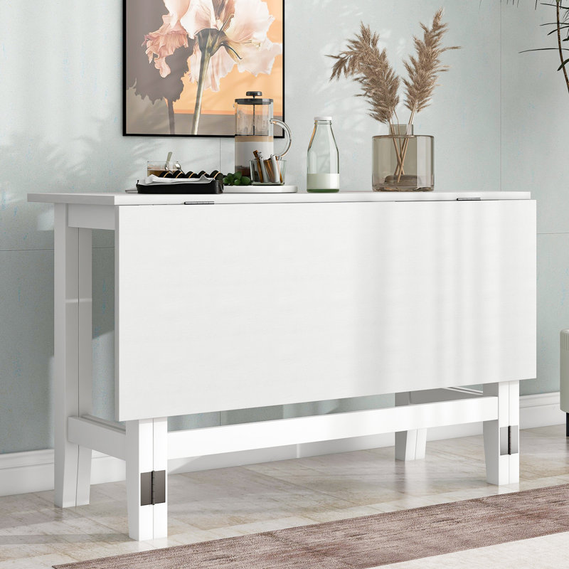 White Rectangular Drop Leaf Dining Table, Style, Suitable For 4 In Room Table With Leaf, Design, Seats Kitchen Or