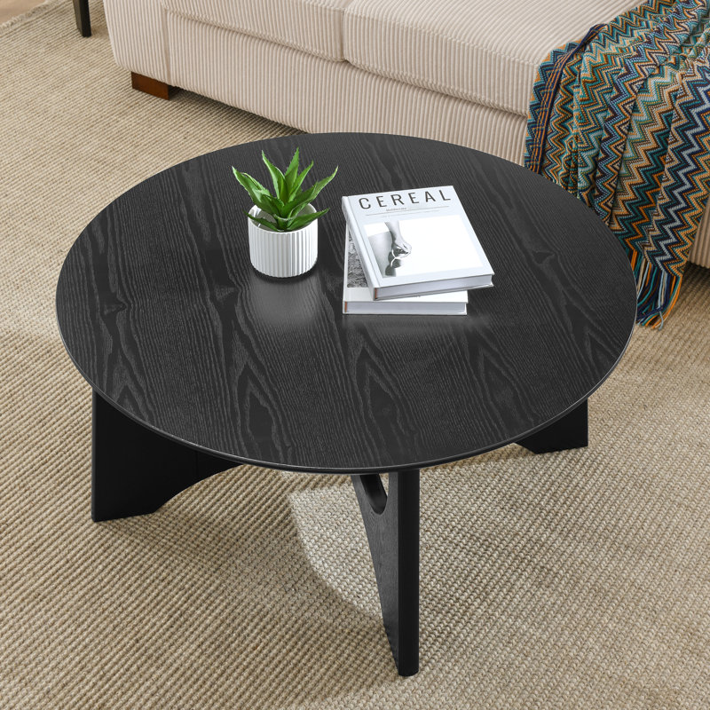 Table en bois noire de 36 po, idéale pour le salon avec table polyvalente de 36 po, répond à diverses exigences pratiques