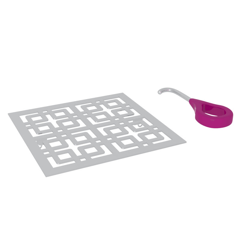 Weave Decorative Drain Cover, Polished Chrome