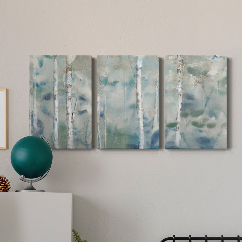 Zen Forest II - Toile tendue avec châssis de qualité supérieure - Prêt à être accroché, H 48 po x l 96 po x P 1 po