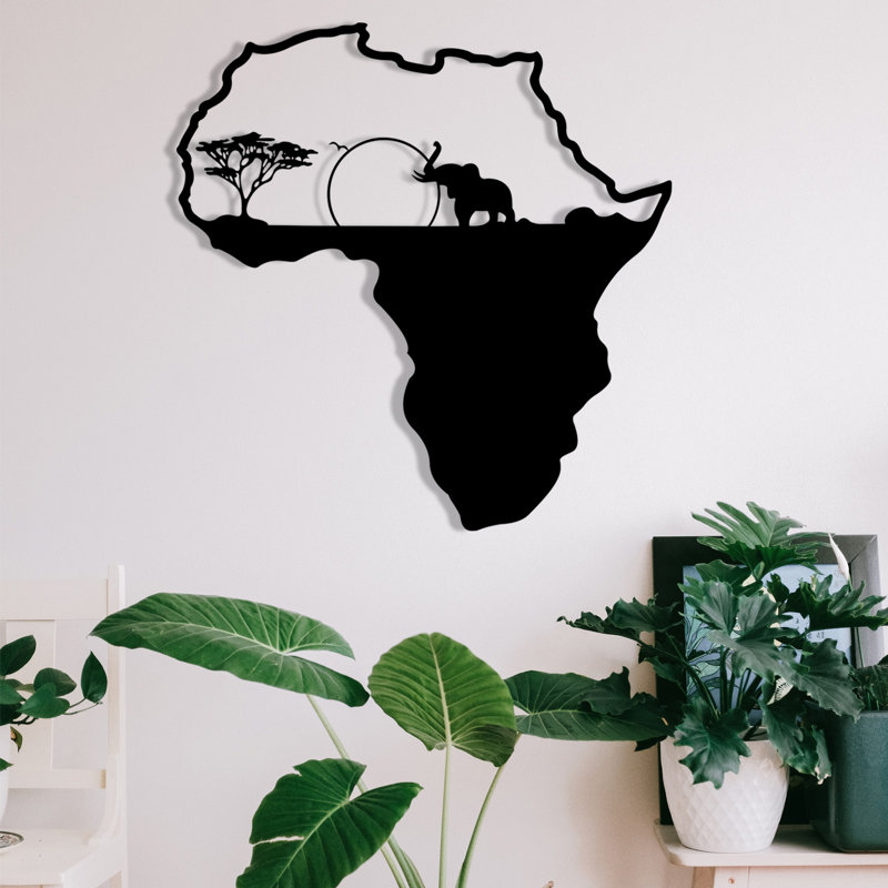 Élégant accessoire mural décoratif en métal, noir, 21,7 po x 22,4 po | Fabrication 100% métal, épaisseur: 0,05 pouce | Parfait pour la décoration intérieure et les espaces de bureau, durable et attrayant