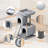 34" H Cat Tree, Kitten Tower Condo Cat House with Sisal Scratching Post, Ramp and Cat Self Groomer-1843509617