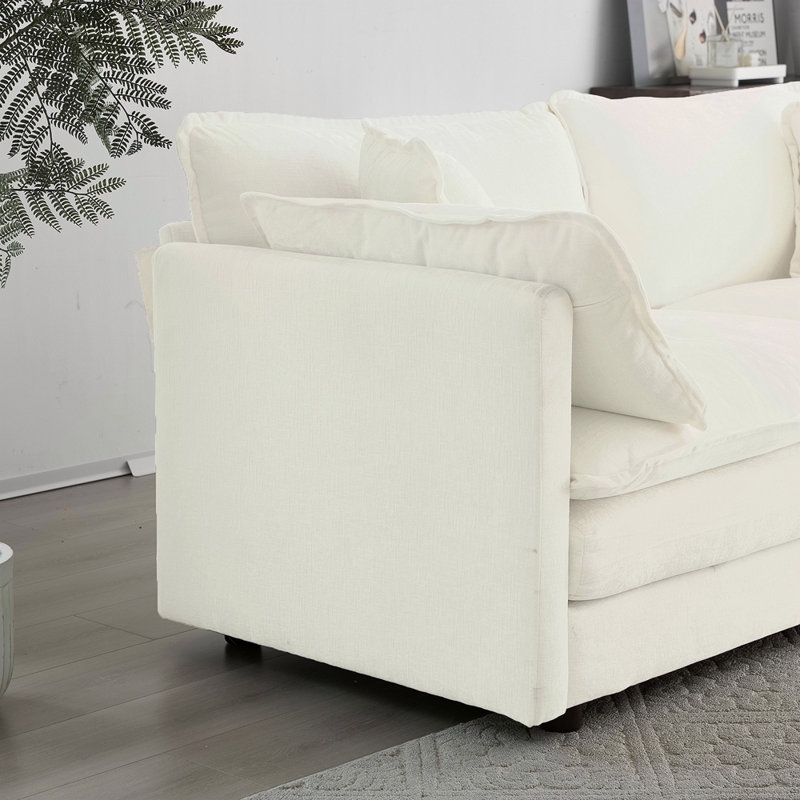 Canapé moderne, canapé modulaire à assise très profonde 3 pièces pour salon, canapé surdimensionné, canapé 3 places, causeuse et canapé simple chenille