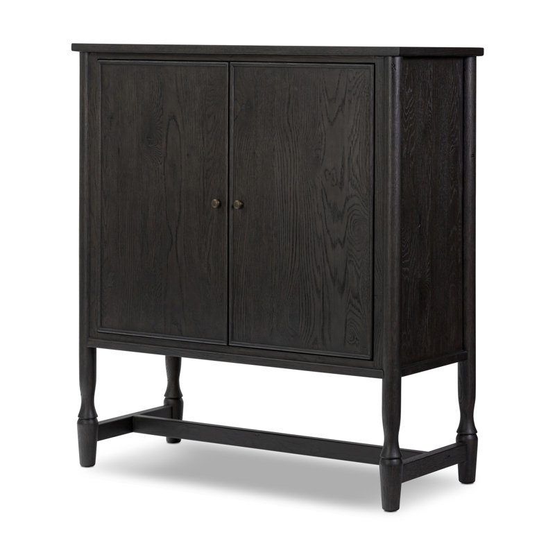 Bari Bar Cabinet, Cracked Smoked Black