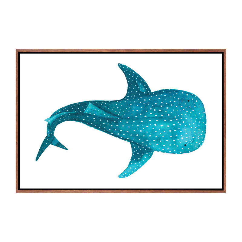 " Whale Shark II ", No Mat, 26" H x 40" W x 1.5" D, Brown Framed Canvas