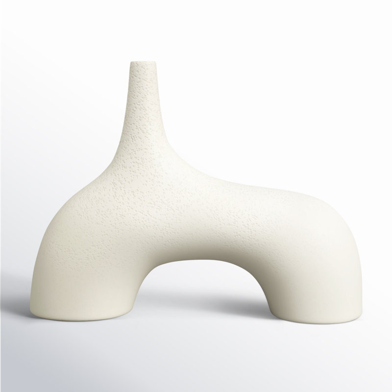 Stretch Cream 10" Earthenware Table Vase