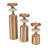 Set of 3 Metal and Marble Pillar Candle Holders & Taper Holders - Decorative Accent for Home Decor.