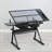 Matxalen Adjustable Glass Top Metal Base Drafting Table-1965097311