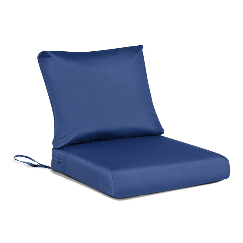 Outdoor Seat/Back Cushion, 1, 24" W x 24" D, Navy Blue